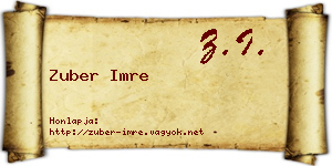 Zuber Imre névjegykártya